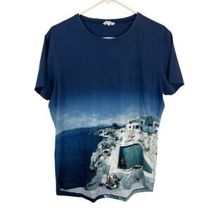 Orlebar Brown Tommy Hulton Getty Short Sleeve Crew T Shirt Roc Pool Blue Size XL